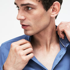 Mens   Slim Fit Stretch Cotton Poplin Shirt | Lacoste Blue • Tul