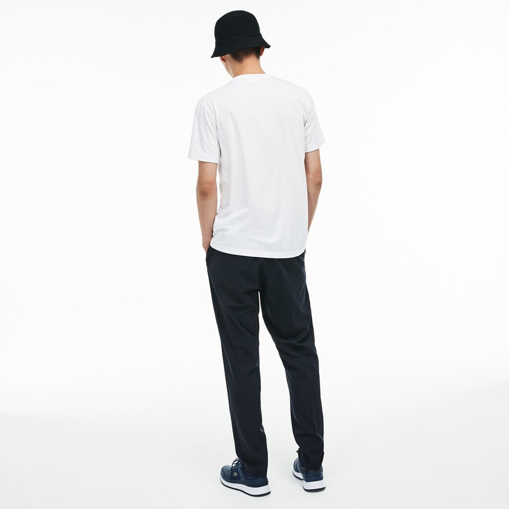 Mens   Regular Fit Pima Cotton Henley T-shirt | Lacoste White • 001