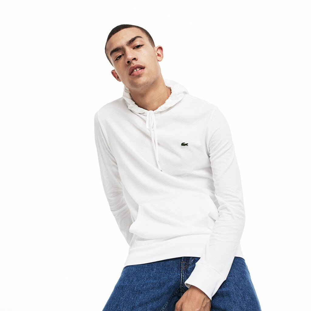 Mens   Regular Fit Hooded Jersey T-shirt | Lacoste White • 001