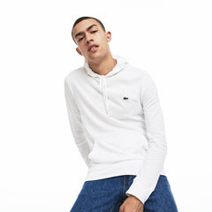 Mens   Regular Fit Hooded Jersey T-shirt | Lacoste White • 001