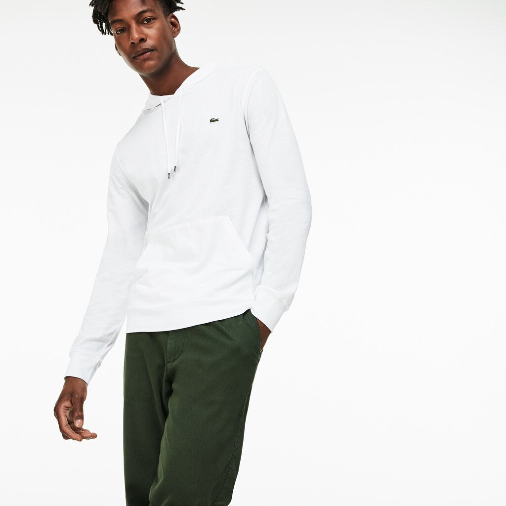 Mens   Regular Fit Hooded Jersey T-shirt | Lacoste White • 001