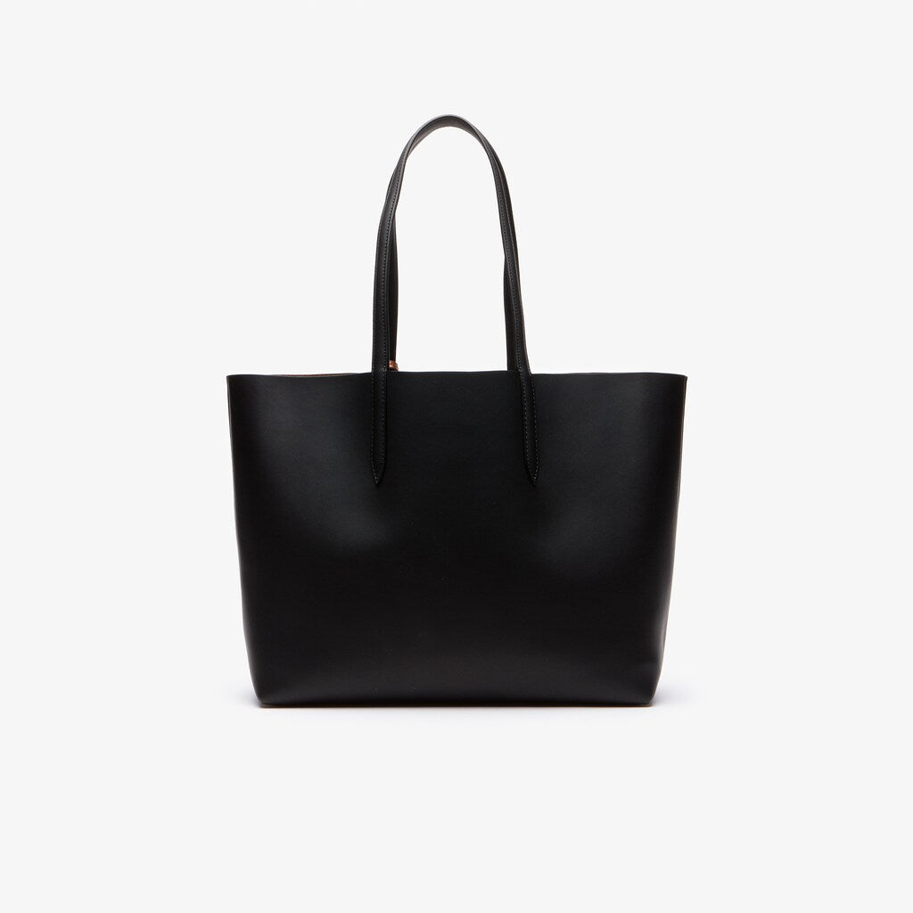 Womens Wo  Anna Reversible Matte And Iridescent Leather Tote | Lacoste Black 2132 • B91