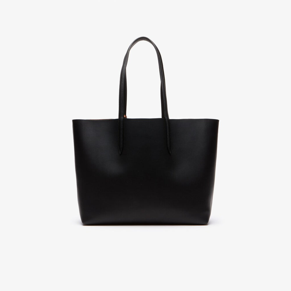 Womens Wo  Anna Reversible Matte And Iridescent Leather Tote | Lacoste Black 2132 • B91