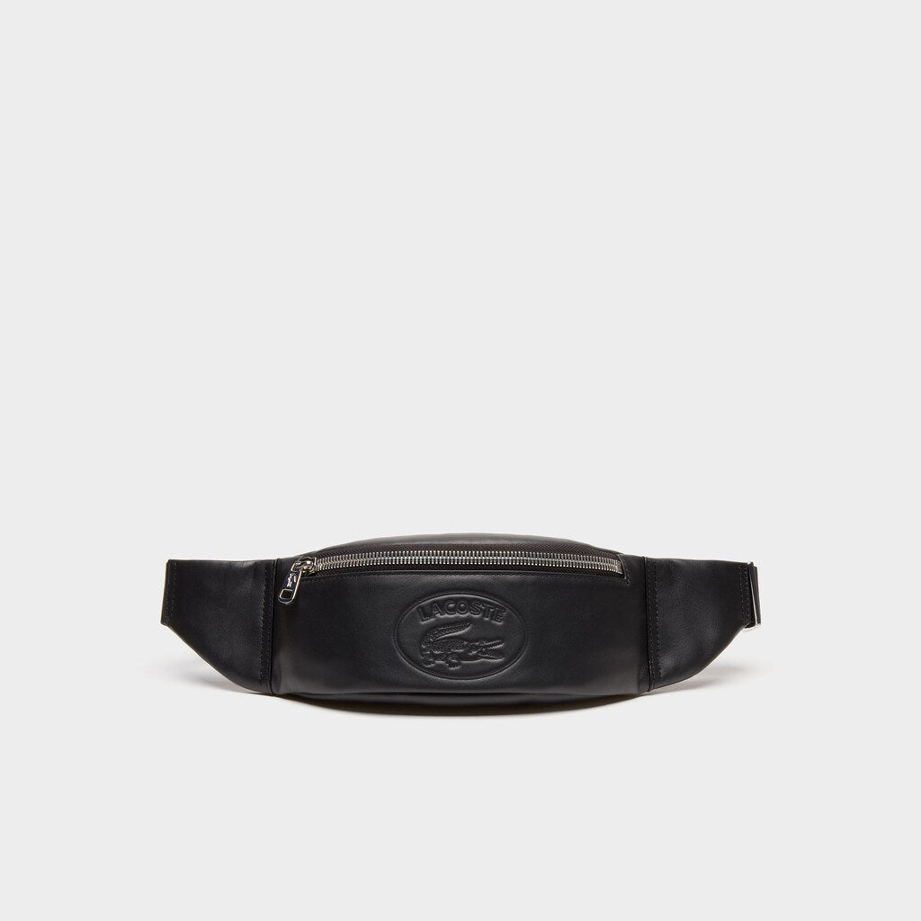 Mens Leather Fanny Pack | Lacoste Black • 000