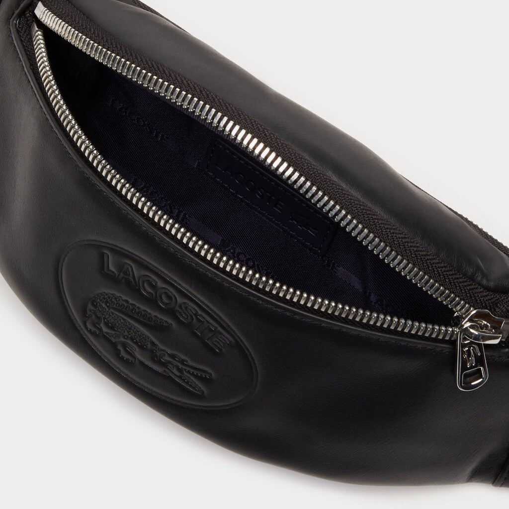Mens Leather Fanny Pack | Lacoste Black • 000