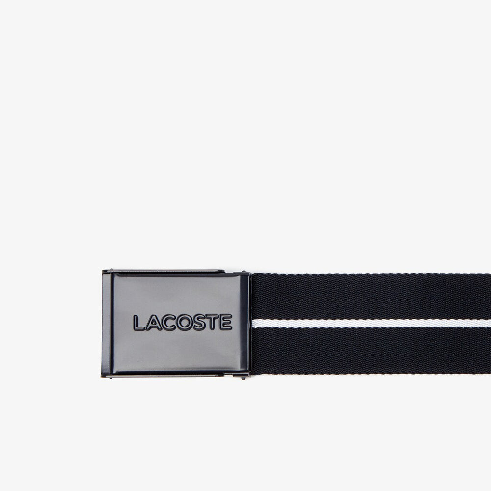 Mens   Roland Garros Woven Belt Gift Set | Lacoste Navy Blue • 166