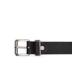 Mens   Matte Leather Belt | Lacoste Black • H02