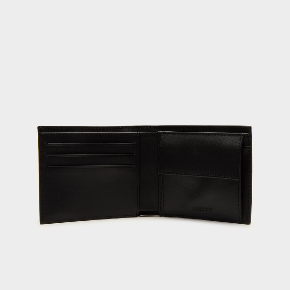 Mens   Leather Wallet and Card Holder Boxed Gift Set | Lacoste Black • 000
