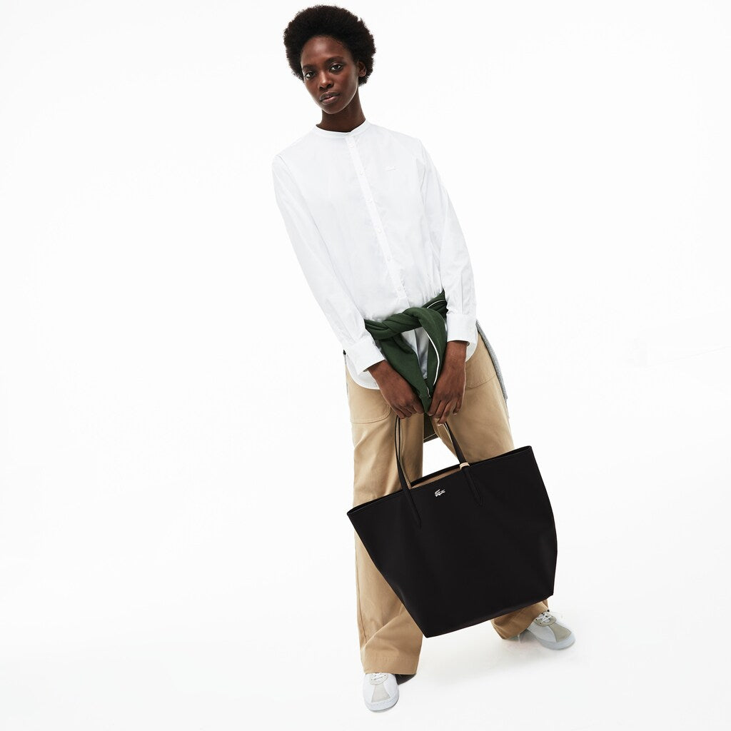 Womens Wo  Anna Large Reversible Tote Bag | Lacoste Noir Krema • A91