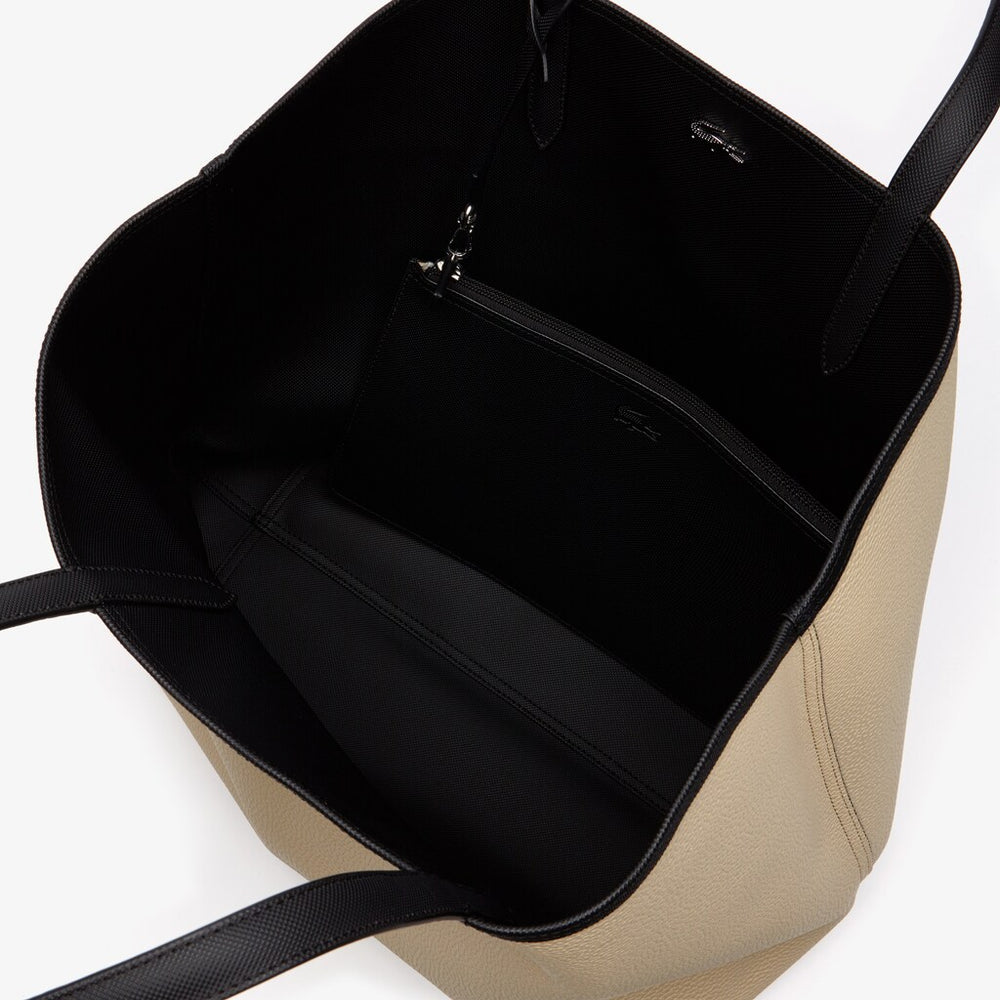 Womens Wo  Anna Large Reversible Tote Bag | Lacoste Noir Krema • A91
