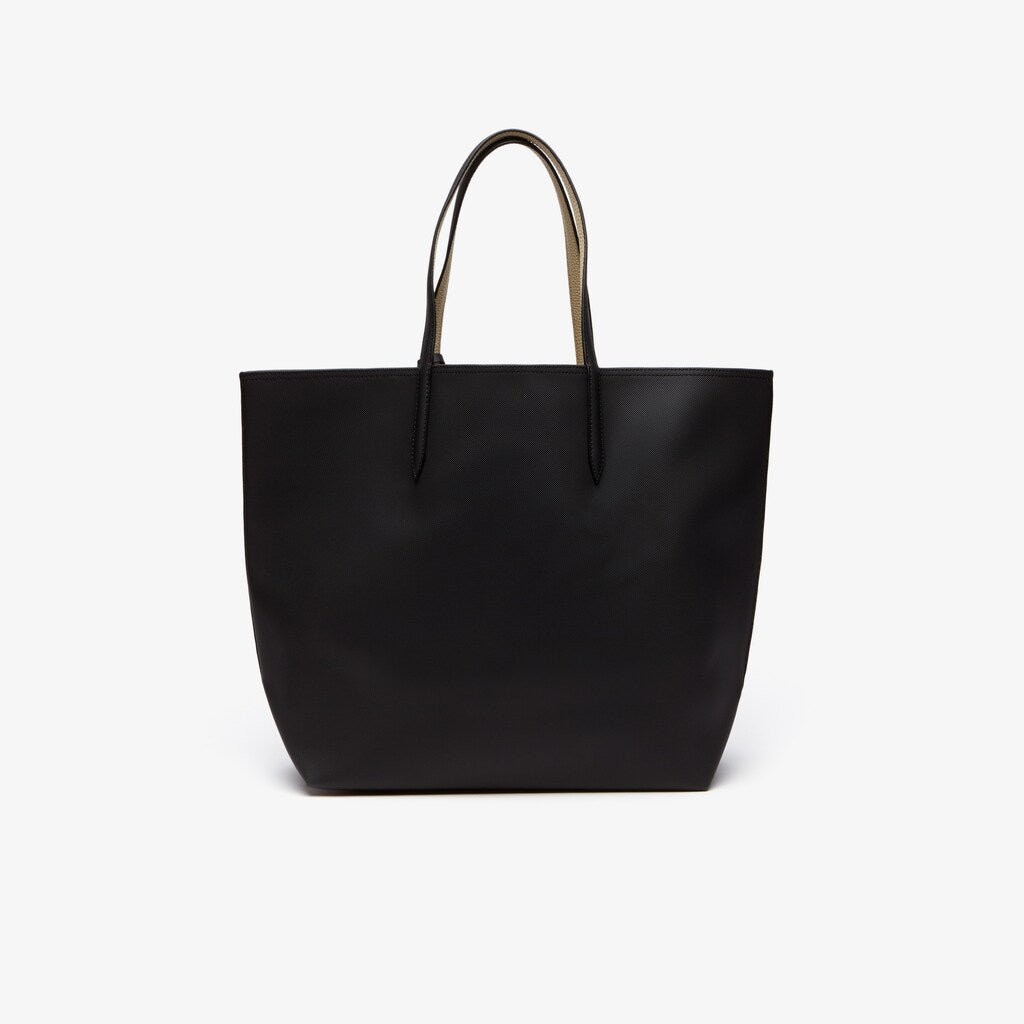 Womens Wo  Anna Large Reversible Tote Bag | Lacoste Noir Krema • A91