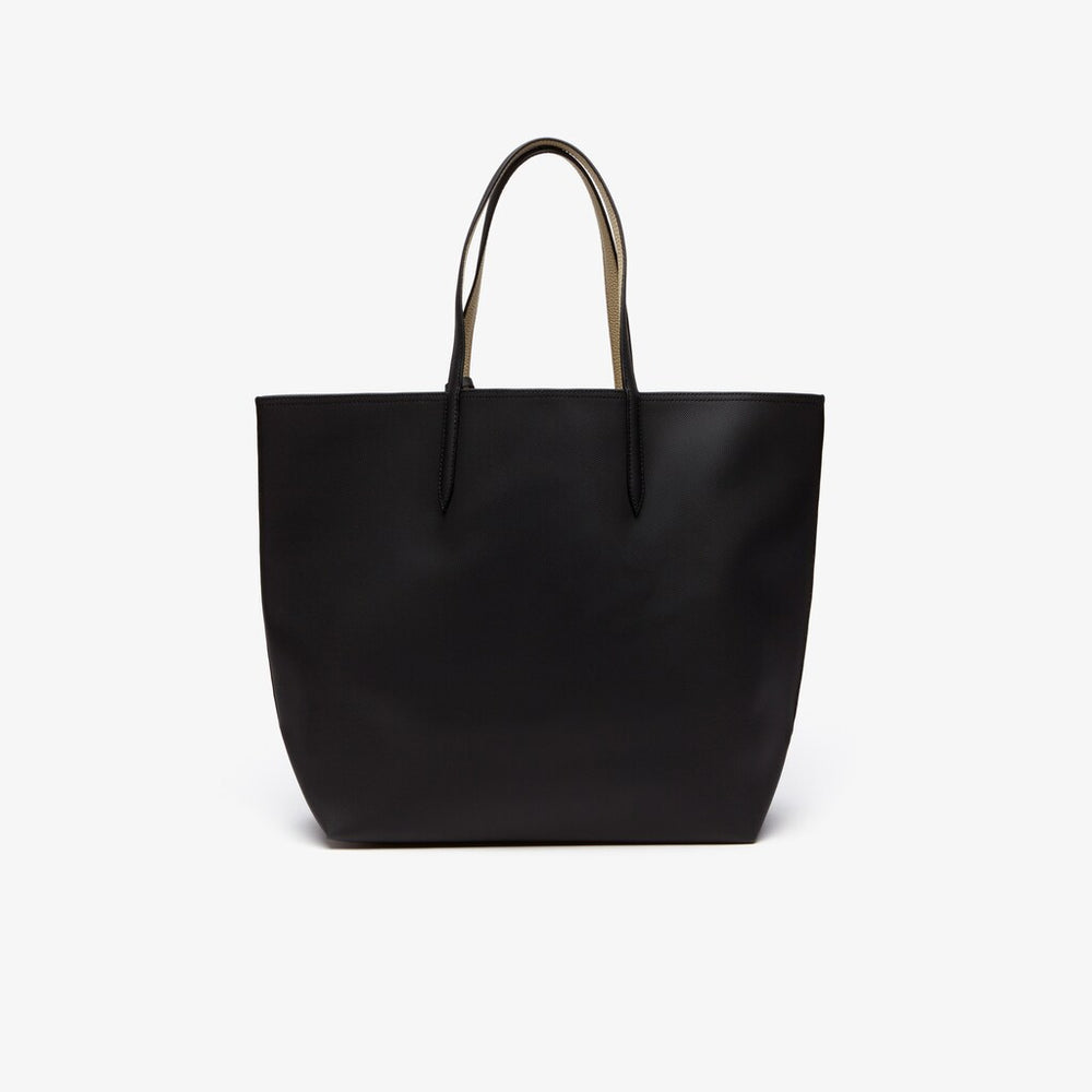 Womens Wo  Anna Large Reversible Tote Bag | Lacoste Noir Krema • A91