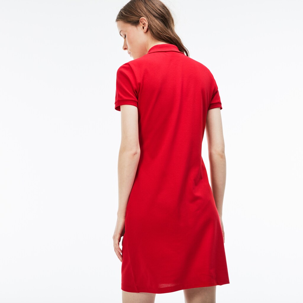 Womens Wo  Slim Fit Polo Piqué Dress | Lacoste Red / White • Mjg