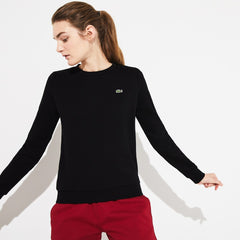 Womens Wo  SPORT Crew Neck Fleece Sweatshirt | Lacoste Black • 031