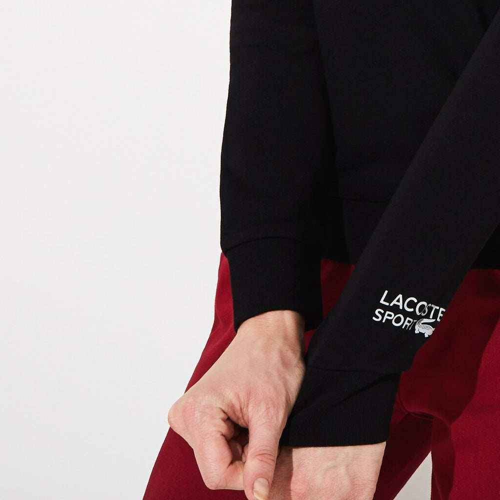 Womens Wo  SPORT Crew Neck Fleece Sweatshirt | Lacoste Black • 031