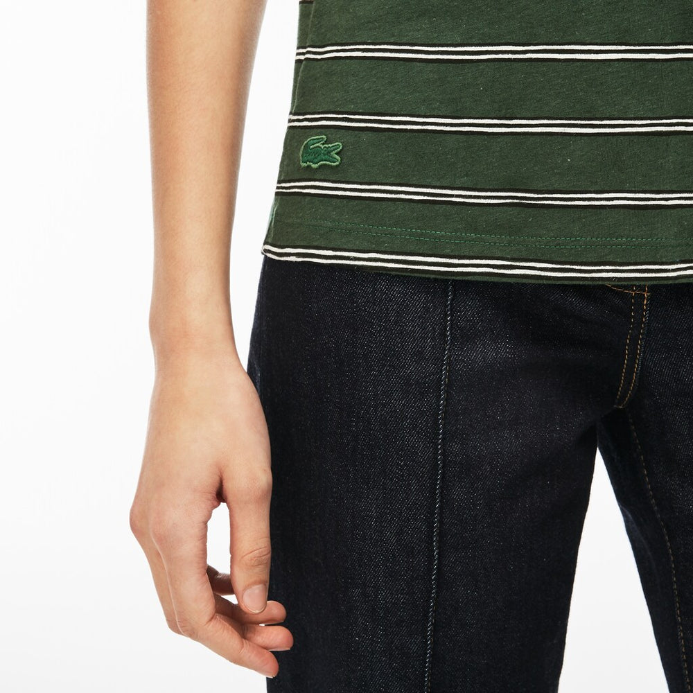 Womens Wo  Cotton And Linen T-Shirt | Lacoste Green • 132