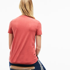 Womens Wo  Slim Fit V-Neck Cotton Jersey T-shirt | Lacoste Pink • Zv9