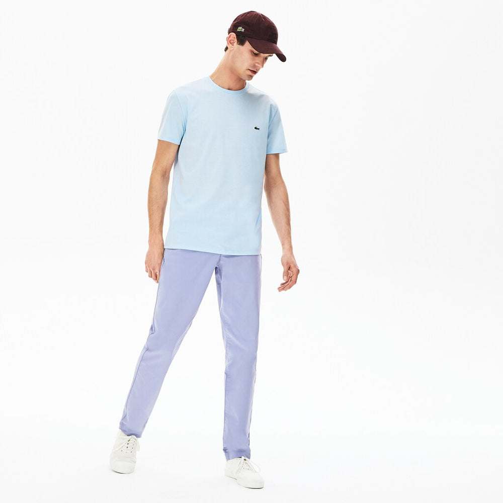 Mens   Crew Neck Pima Cotton T-Shirt | Lacoste Light Blue • T01