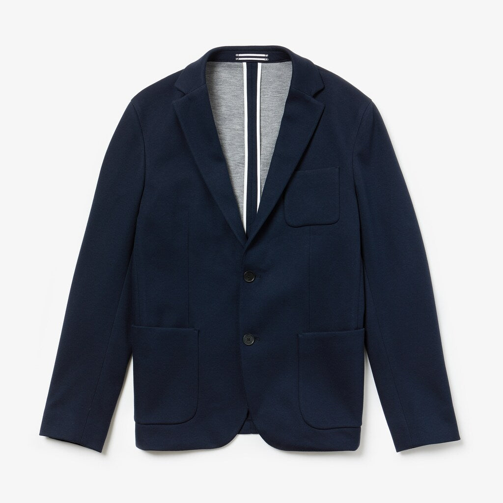 Mens   Stretch Cotton Jersey Piqué Blazer | Lacoste Navy Blue • Mxq