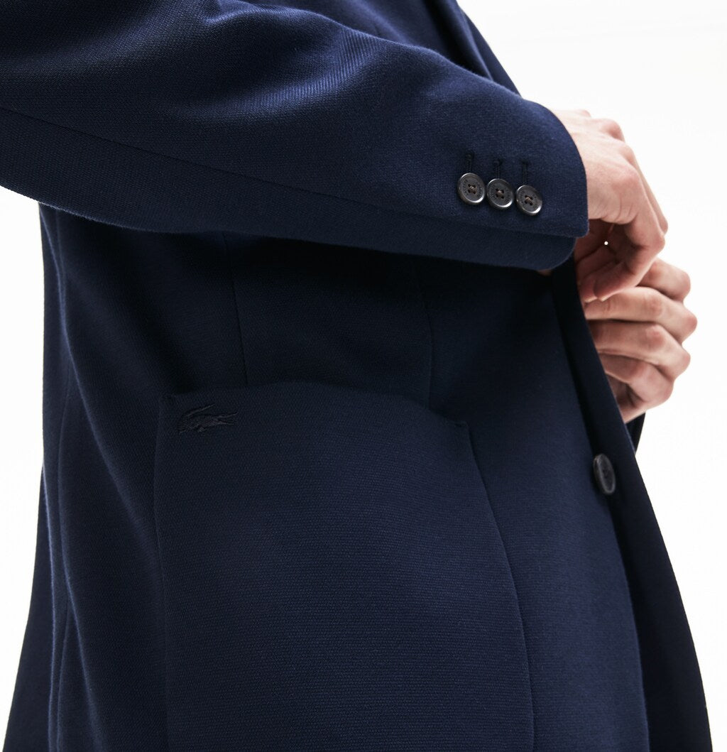 Mens   Stretch Cotton Jersey Piqué Blazer | Lacoste Navy Blue • Mxq