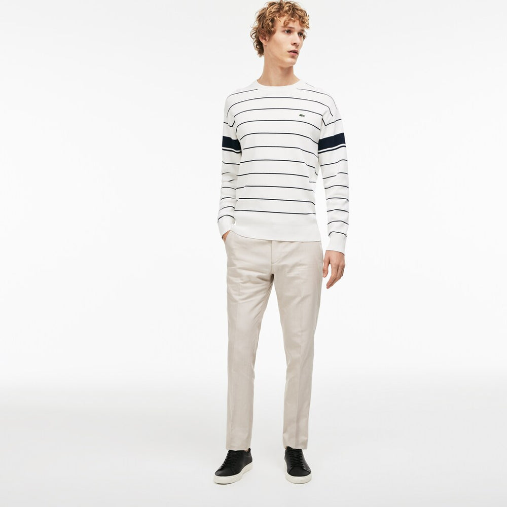 Mens   Slim Fit Pleated Pants | Lacoste White • Dyl