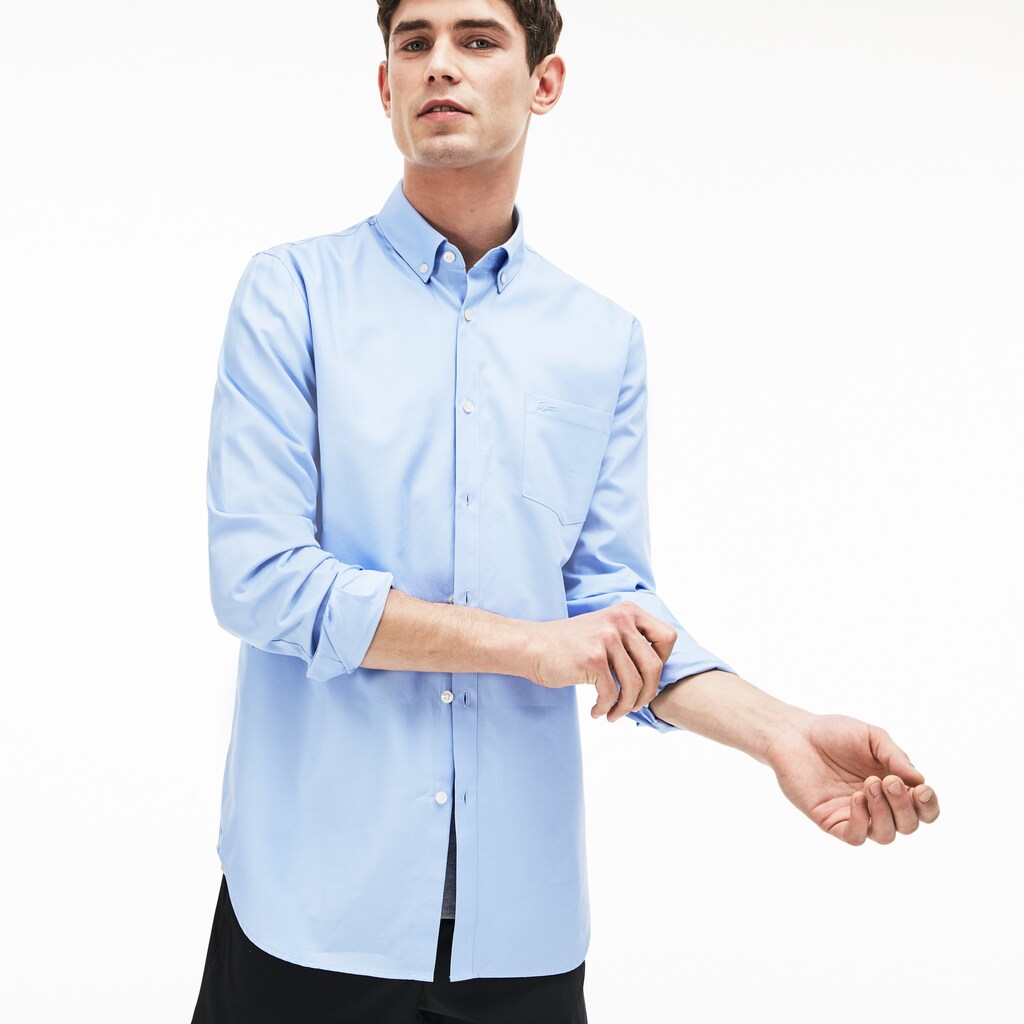 Mens   Regular Fit Cotton Mini Piqué Shirt | Lacoste Light Blue • Nsv