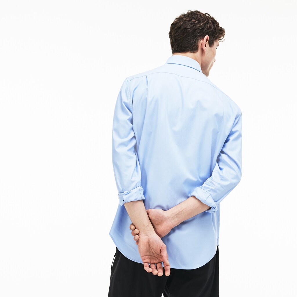 Mens   Regular Fit Cotton Mini Piqué Shirt | Lacoste Light Blue • Nsv