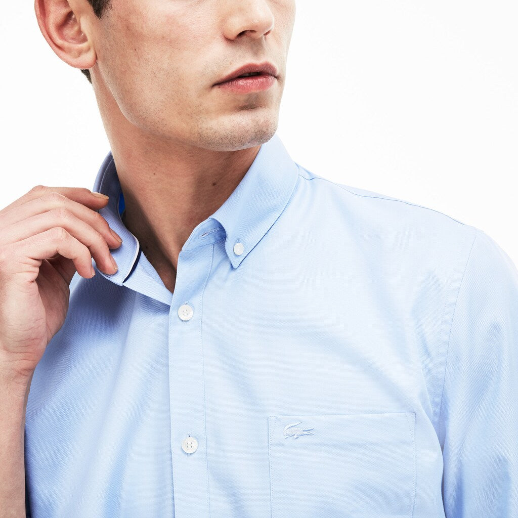 Mens   Regular Fit Cotton Mini Piqué Shirt | Lacoste Light Blue • Nsv