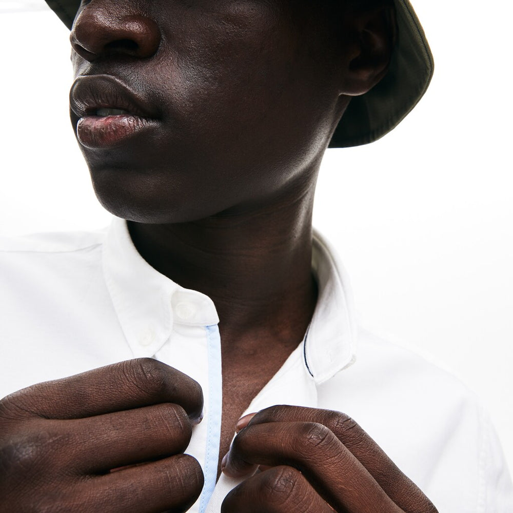 Mens   Regular Fit Oxford Cotton Shirt | Lacoste White • 001