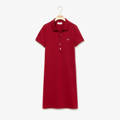 Womens Wo  Stretch Cotton Mini Piqué Polo Dress | Lacoste Bordeaux • 476