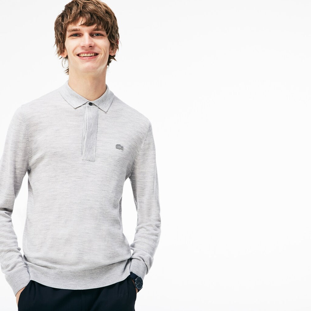 Mens   Wool Jersey Sweater | Lacoste Grey • Esv