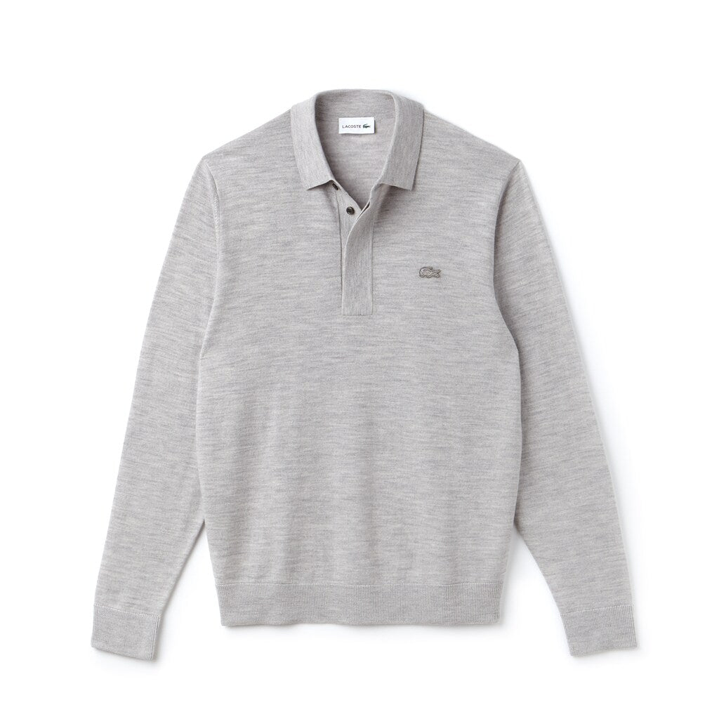 Mens   Wool Jersey Sweater | Lacoste Grey • Esv