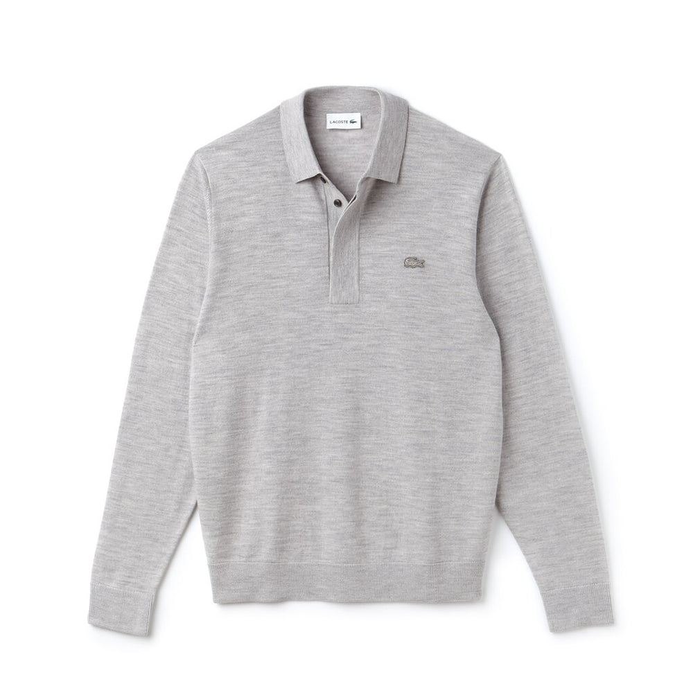 Mens   Wool Jersey Sweater | Lacoste Grey • Esv