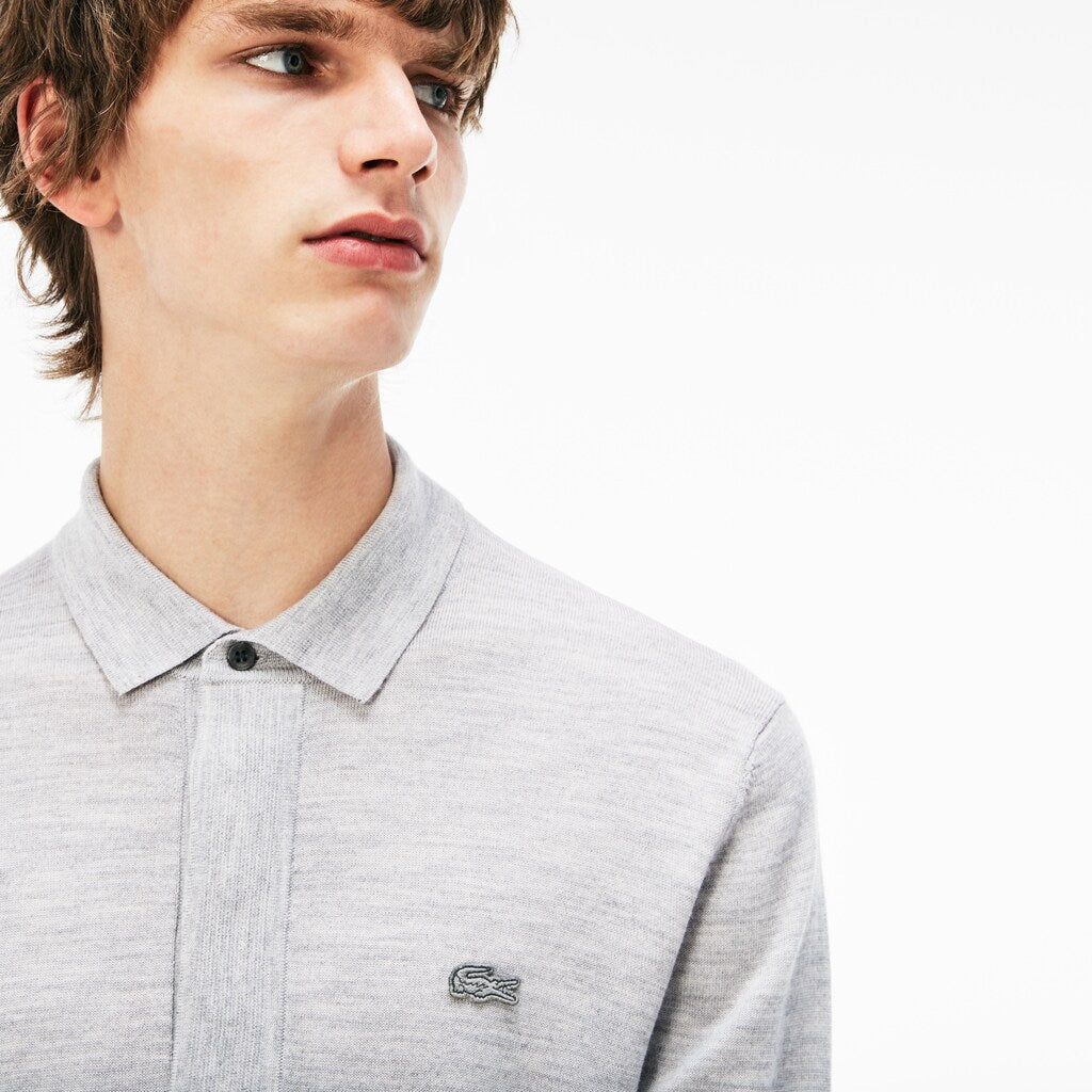 Mens   Wool Jersey Sweater | Lacoste Grey • Esv