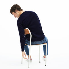 Mens   Caviar Piqué Accent Sweater | Lacoste Navy Blue / White / Navy Blue • M65
