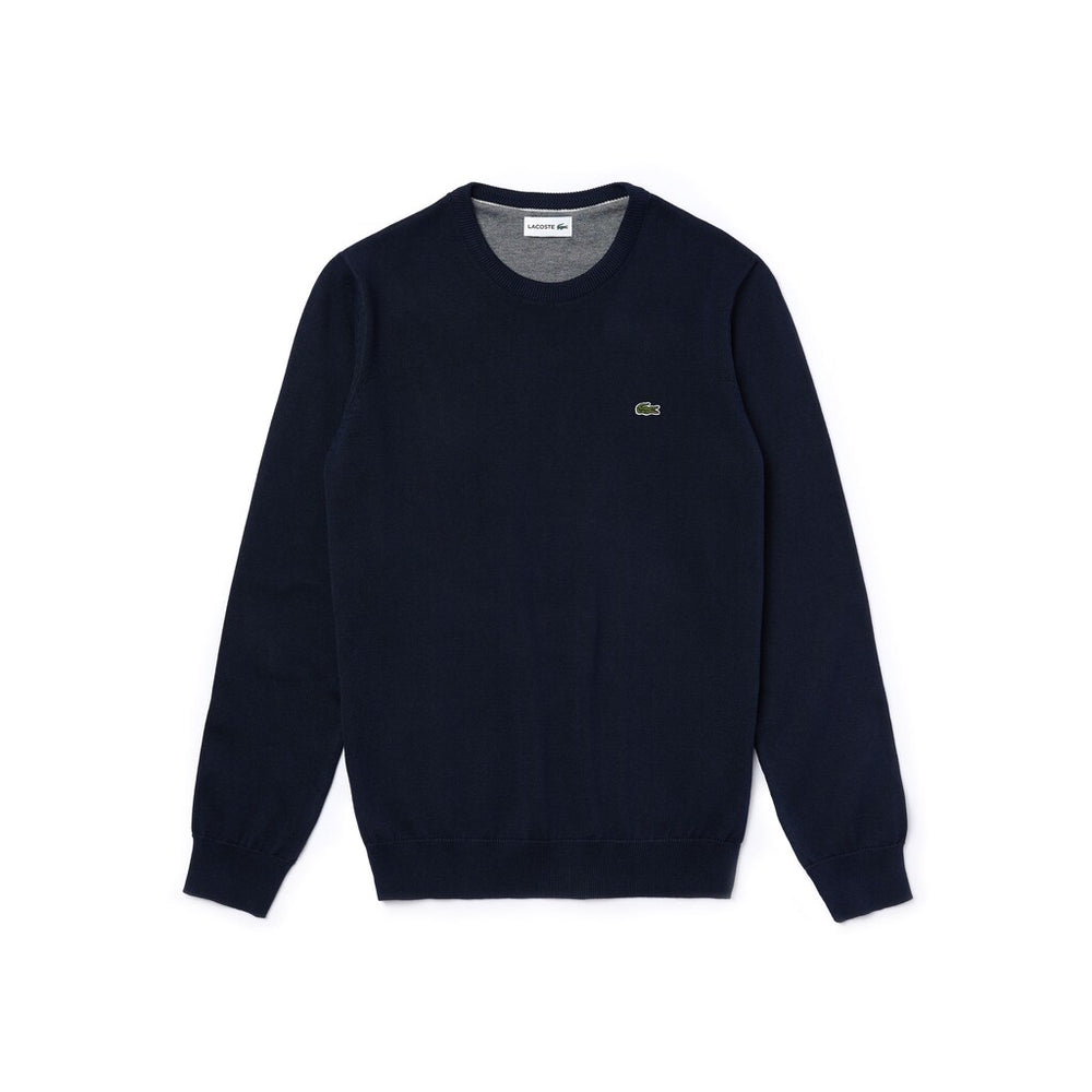 Mens   Caviar Piqué Accent Sweater | Lacoste Navy Blue / White / Navy Blue • M65