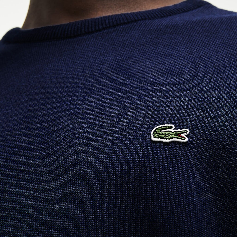 Mens   Caviar Piqué Accent Sweater | Lacoste Navy Blue / White / Navy Blue • M65