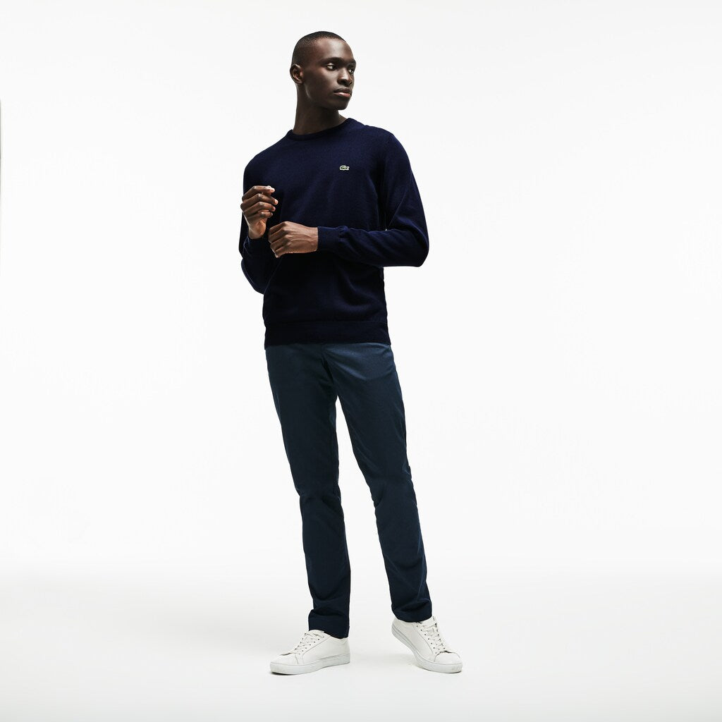 Mens   Caviar Piqué Accent Sweater | Lacoste Navy Blue / White / Navy Blue • M65