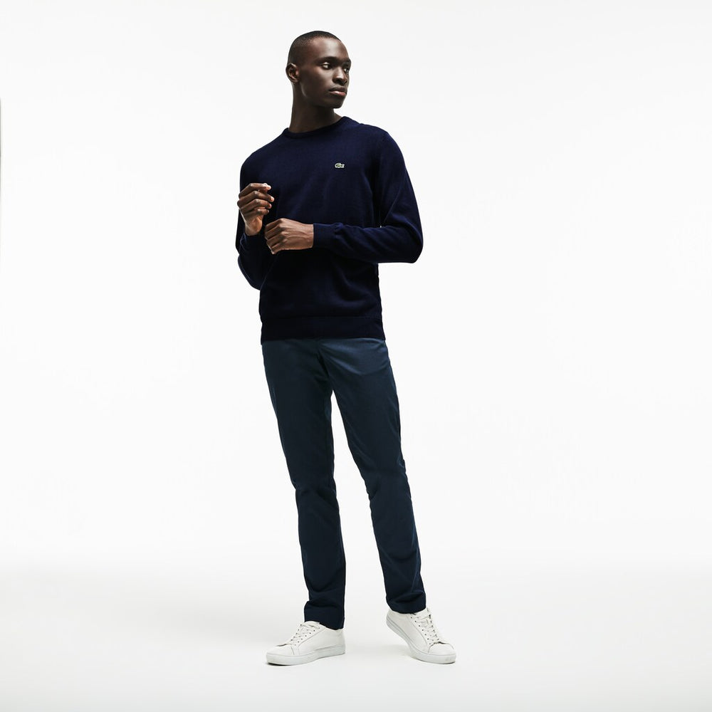 Mens   Caviar Piqué Accent Sweater | Lacoste Navy Blue / White / Navy Blue • M65