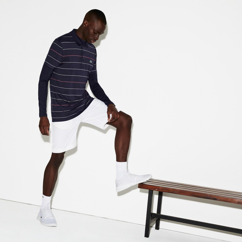 Mens   SPORT Stretch Taffeta Technical Golf Bermuda Shorts | Lacoste White • 001
