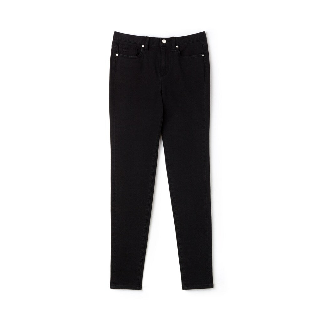Womens Wo  Lacoste LIVE Five-Pocket Stretch Cotton Denim Jeans | Lacoste Black • 031