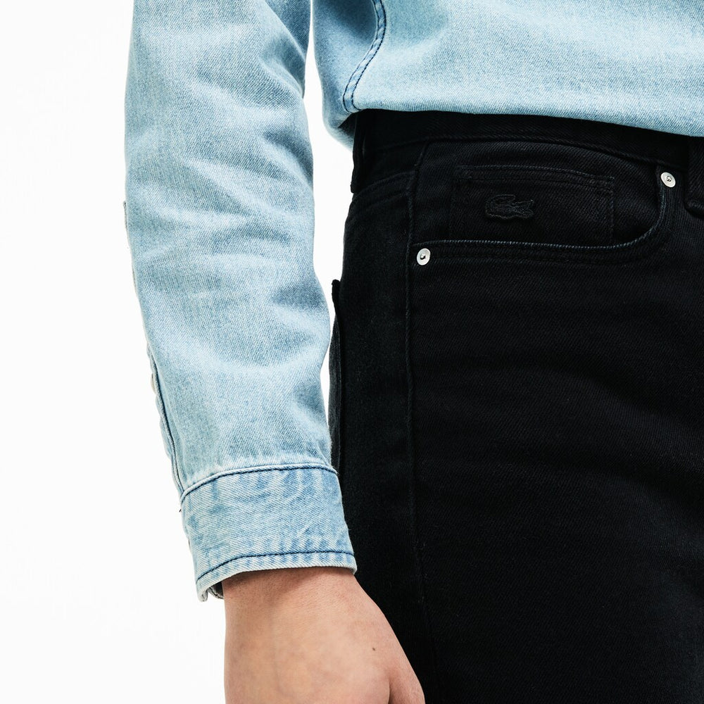 Womens Wo  Lacoste LIVE Five-Pocket Stretch Cotton Denim Jeans | Lacoste Black • 031