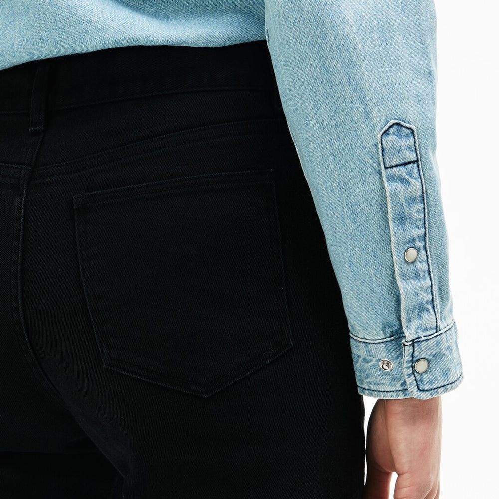 Womens Wo  Lacoste LIVE Five-Pocket Stretch Cotton Denim Jeans | Lacoste Black • 031