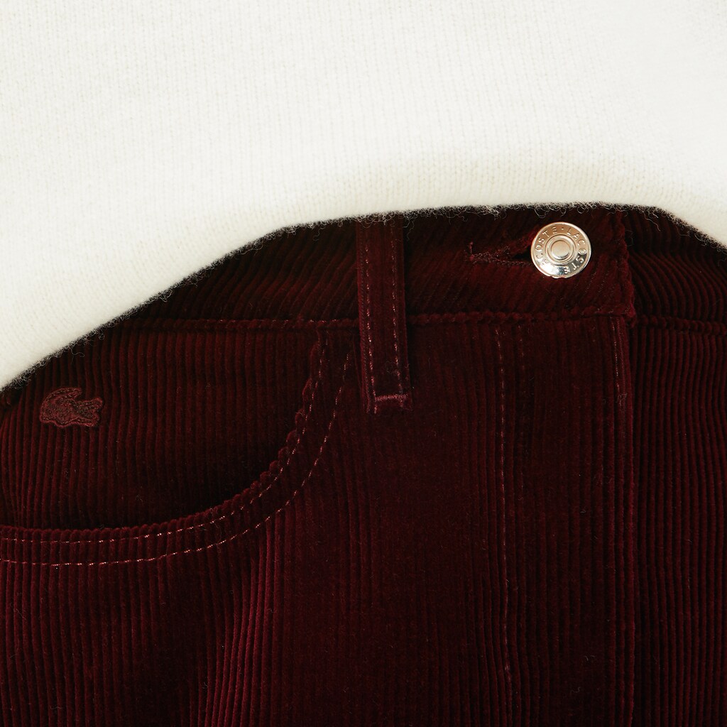 Womens Wo  Ribbed Stretch Velour A-Line Skirt | Lacoste Brown • Y29