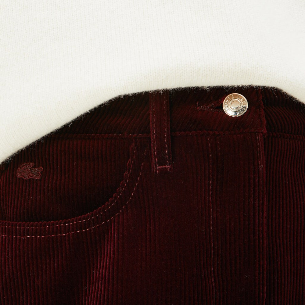 Womens Wo  Ribbed Stretch Velour A-Line Skirt | Lacoste Brown • Y29