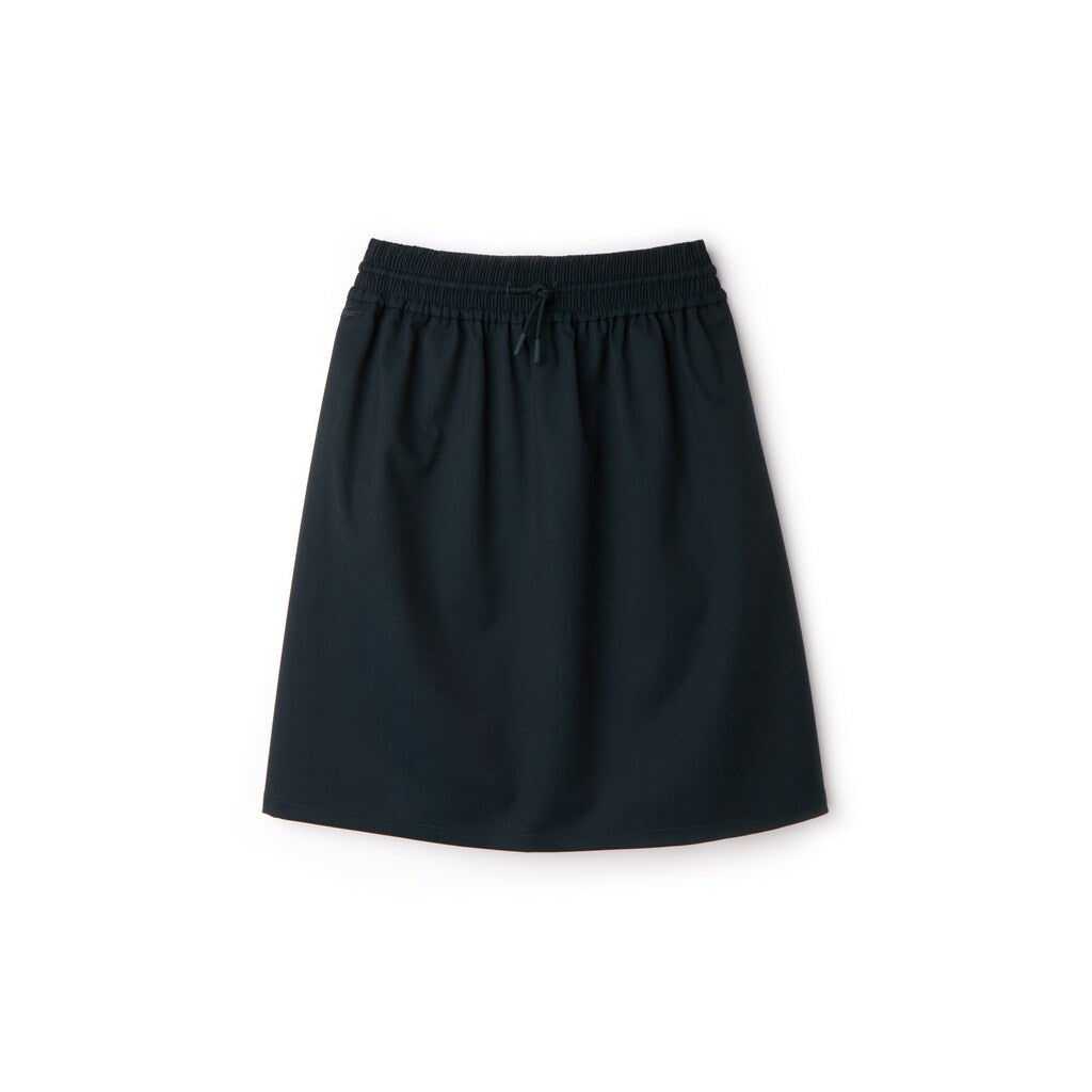 Womens Wo  Elasticized Waist Flowing Stretch Wool Knit Skirt | Lacoste Green • C7K