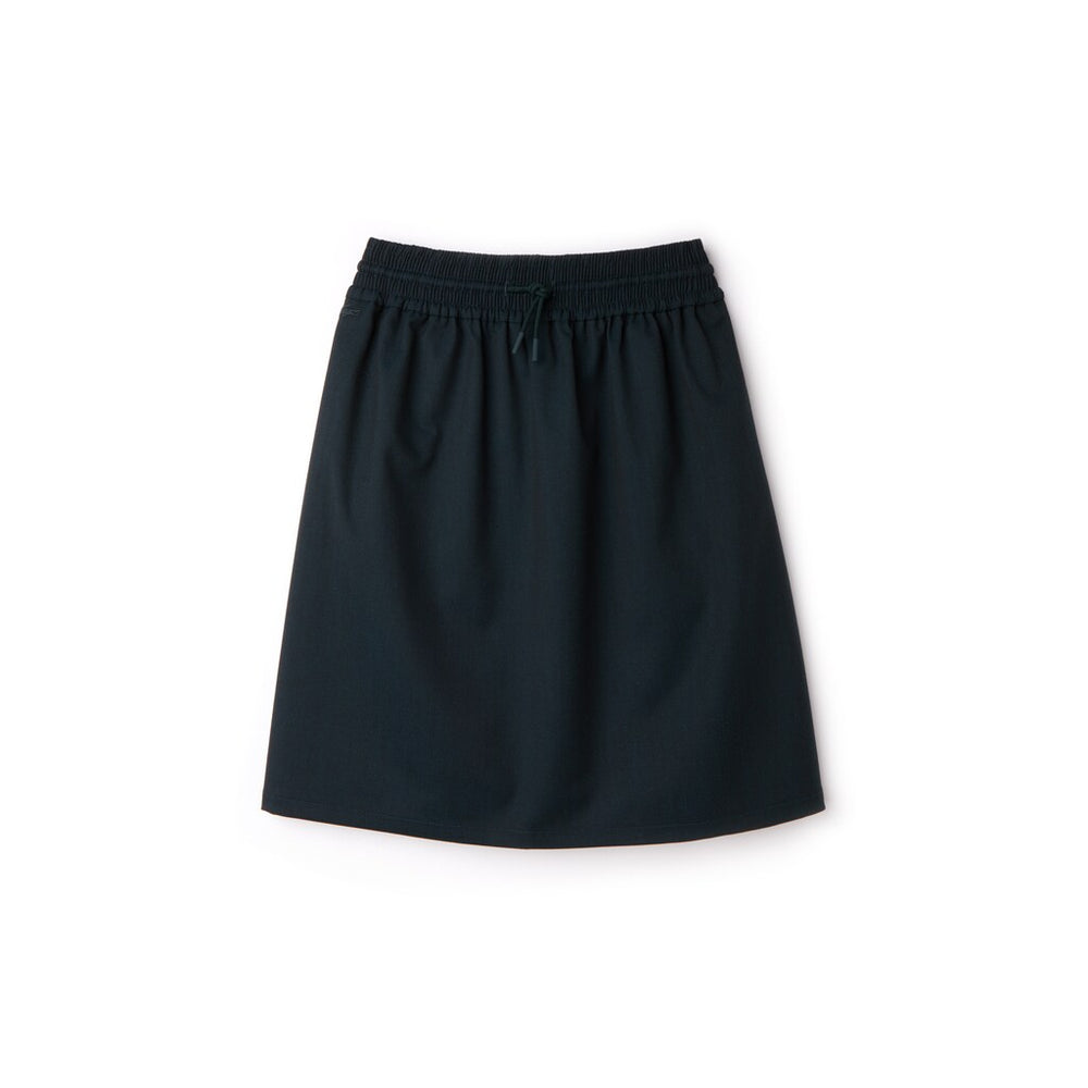 Womens Wo  Elasticized Waist Flowing Stretch Wool Knit Skirt | Lacoste Green • C7K