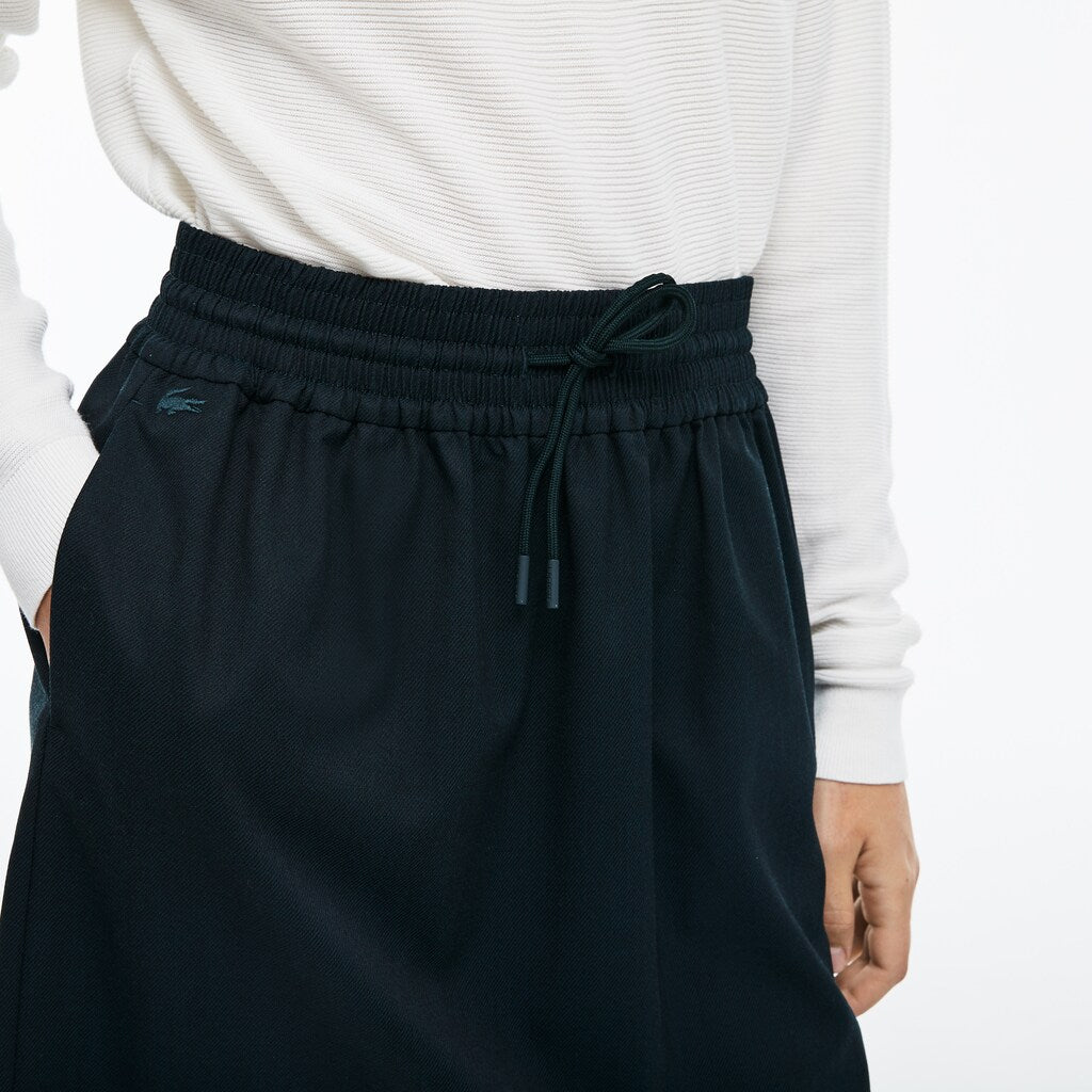 Womens Wo  Elasticized Waist Flowing Stretch Wool Knit Skirt | Lacoste Green • C7K