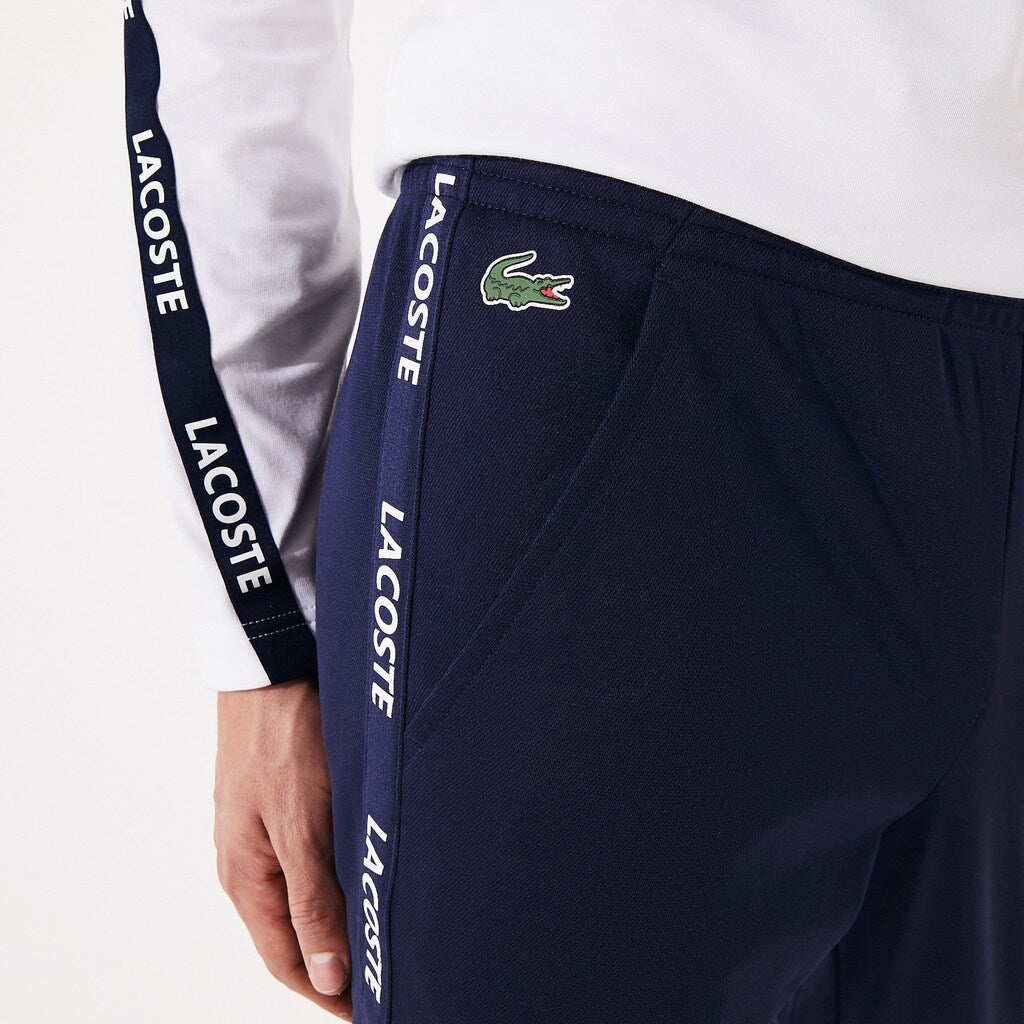 Mens   SPORT Signature Bands Piqué Track Pants | Lacoste Navy Blue / White • R26