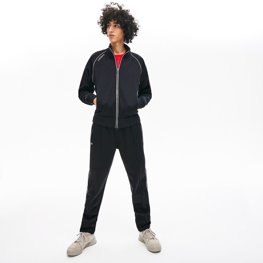 Mens Unisex LIVE Signature Knit Zip Sweatshirt | Lacoste Blue • Ftj